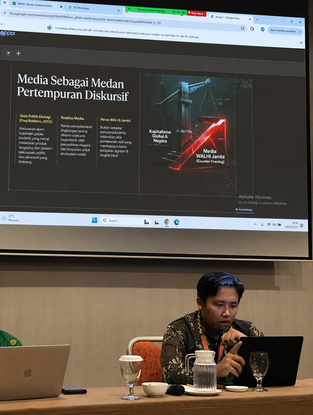 Rizki Mahasiswa SPI FAH UIN Jambi bicara di Forum Internasional ADIA Cirebon, Bahas Historiografi Melayu-Islam dan Krisis Ekologi