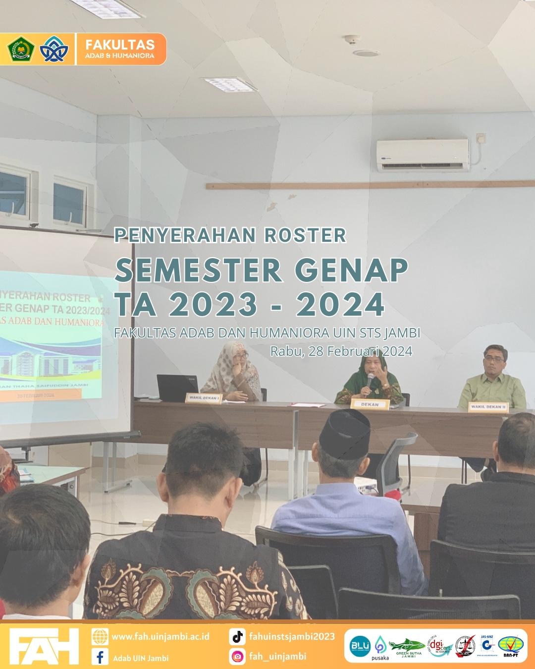 Penyerahan Roster Semester Genap 2023-2024